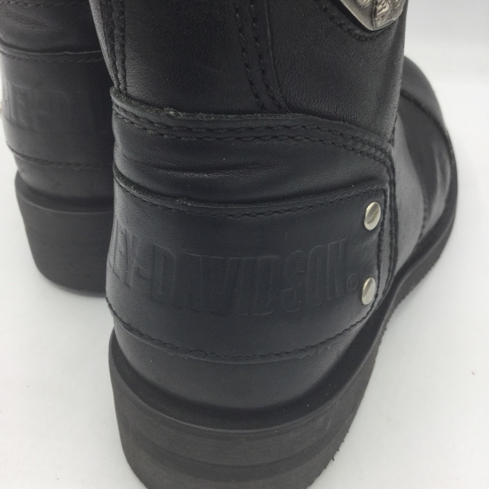 Harley Davidson Black Leather Riding Combat Boots - Picture 5 of 8